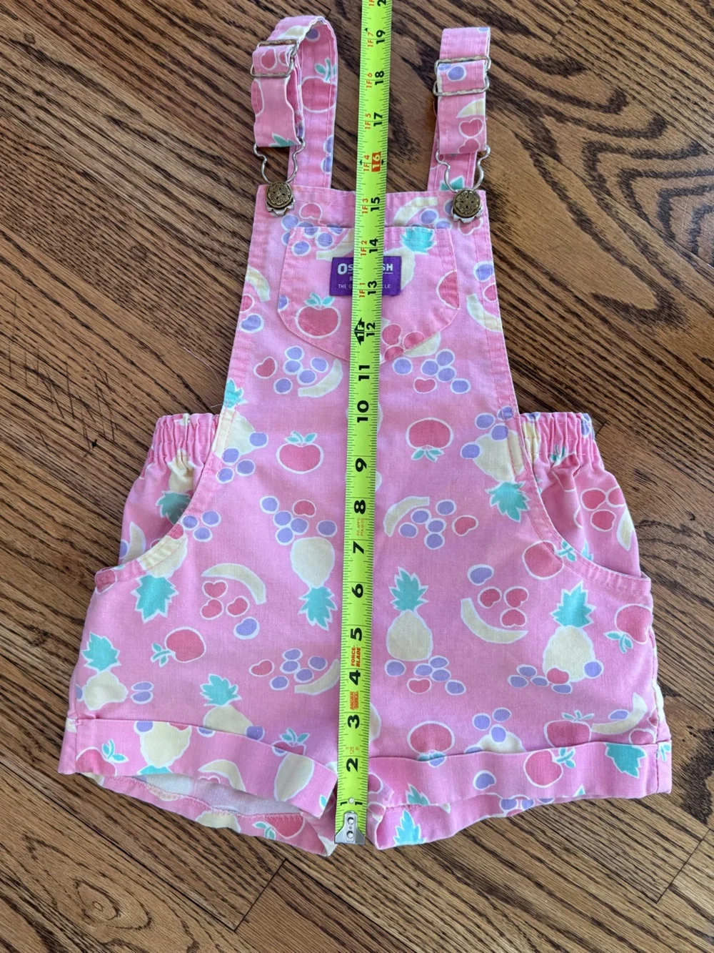 Vintage 90s Girls OshKosh Fruit Vestbak Overalls Size 6